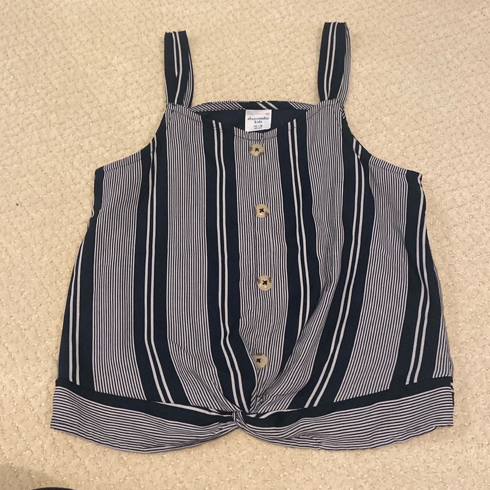 Abercrombie kids summer blue and white tank in size 15/16
